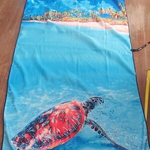 Vibrant Ocean Turtle Reversible Beach Towel.